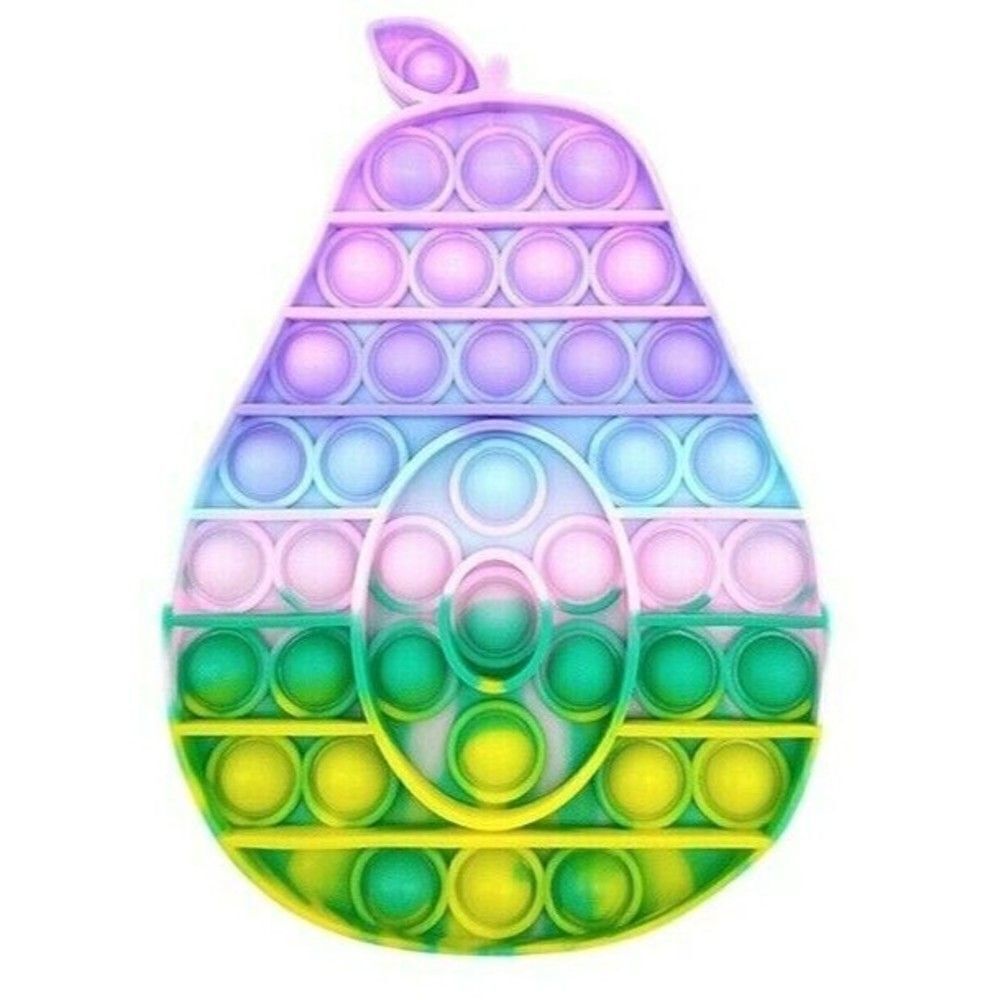 Fidget Toy Avocado Food Fruit Push Pop Bubble Pastel Rainbow Silicone Sensory